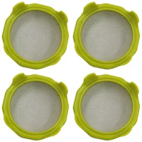 4pcs vegetable growing germination sprouting lids mesh sprout cover kit sealing ring lid for regular wide mouth mason jars
