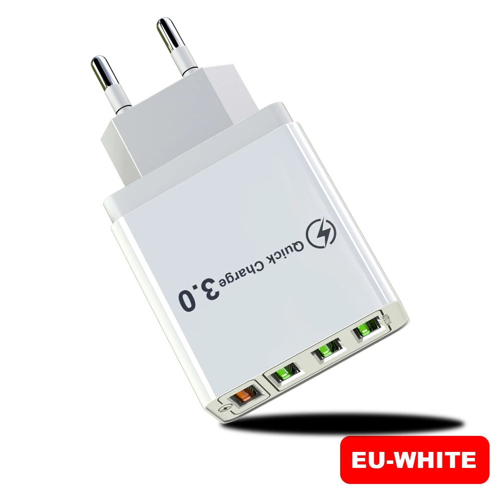 EU Plug White 30 Вт Быстрая зарядка 5 в 3.1A QC 3,0 USB зарядное устройство для iPhone X 11pro samsung A50 A30 huawei Xiaomi Note 7 8 Быстрая зарядка настенный адаптер - Тип штекера: EU Plug White