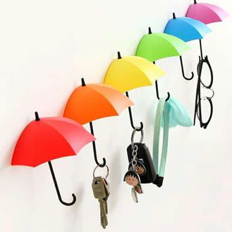 

Umbrella hook cute umbrella small stick hook nail free door rear key rack kitchen bathroom decoration no mark stick hook hook