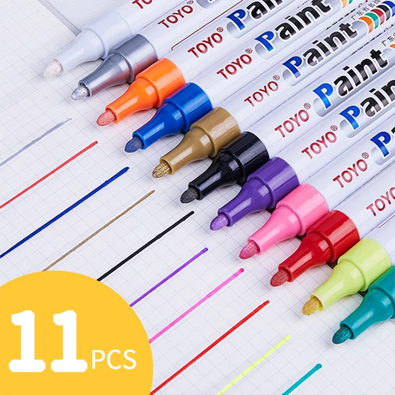 11 Цвета Краски маркер для белой доски Водонепроницаемый шины легковых