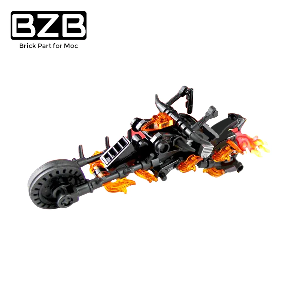 

BZB MOC Ghost Motorbike Knight Motorcycle Building Blocks Model Bricks Parts Model Collection Children Kids Toy DIY Best Gifts