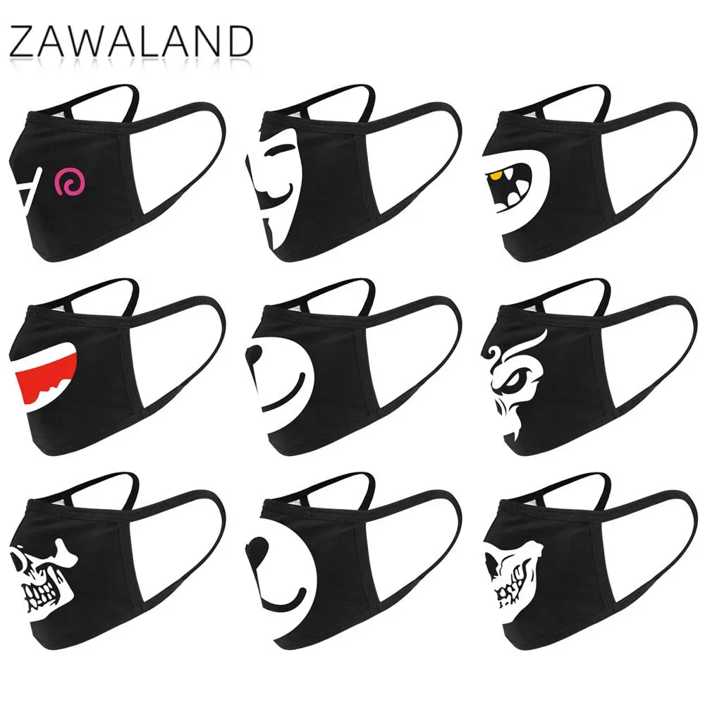 

Zawaland Cartoon Bear Print Masks Reusable Washable Mouth Face Mask Adult Lovely Mouth-muffle Mask Cotton Fabric