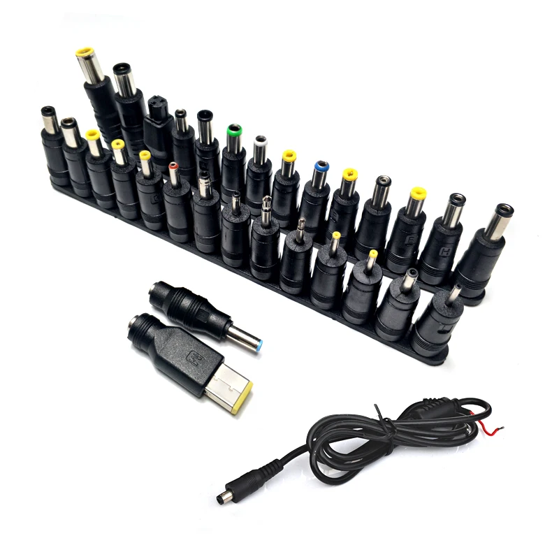 

31pcs Universal Laptop DC Power Supply Adapters AC DC Jack Connector Male Female Plug Charger Conversion Head Adapter Connectors