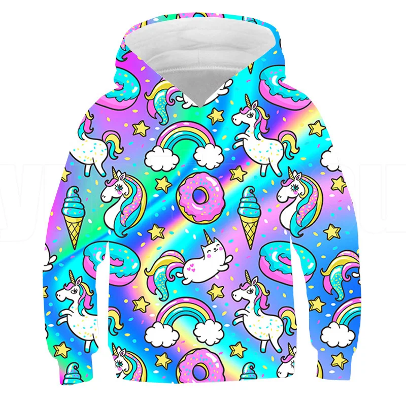 

3D Print Anime Dabbing Unicorn Hoodie Sweatshirt Rainbow Pink Unicorn Children's Pullover Harajuku Streetwear Men Clothing New