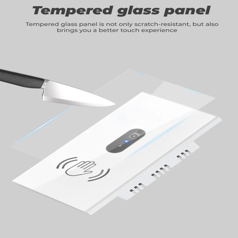 Умный настенный инфракрасный выключатель стеклянная панель с функцией