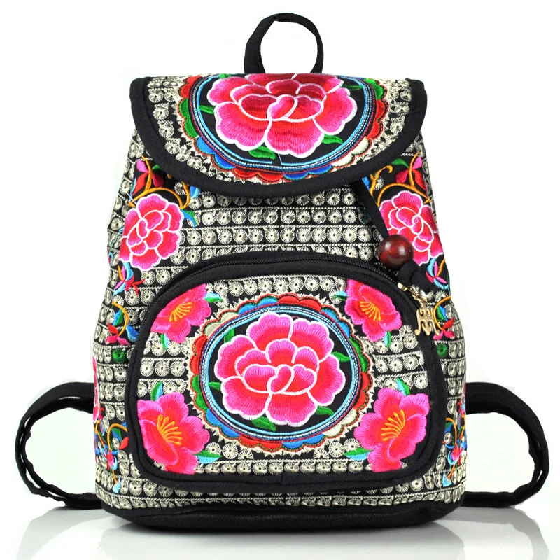 

Модный Национальный рюкзак с вышивкой, женский рюкзак с цветочным принтом, женский рюкзак, школьный рюкзак, новые женские рюкзаки в китайск...