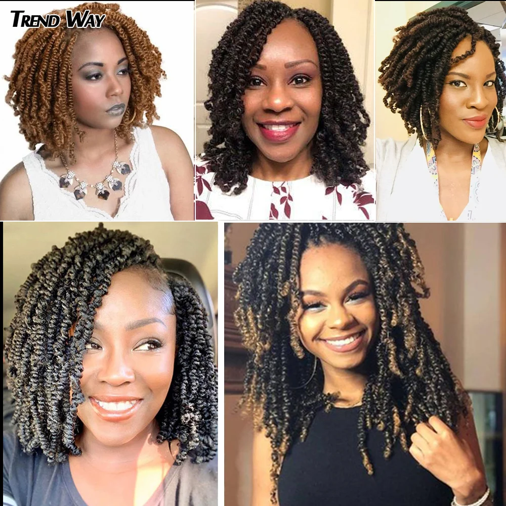 

8inch Passion Twist Crochet Hair Synthetic Braiding Hair Extensions Spring Twist Crochet Hair Braids 30Roots Pink Rainbow Grey