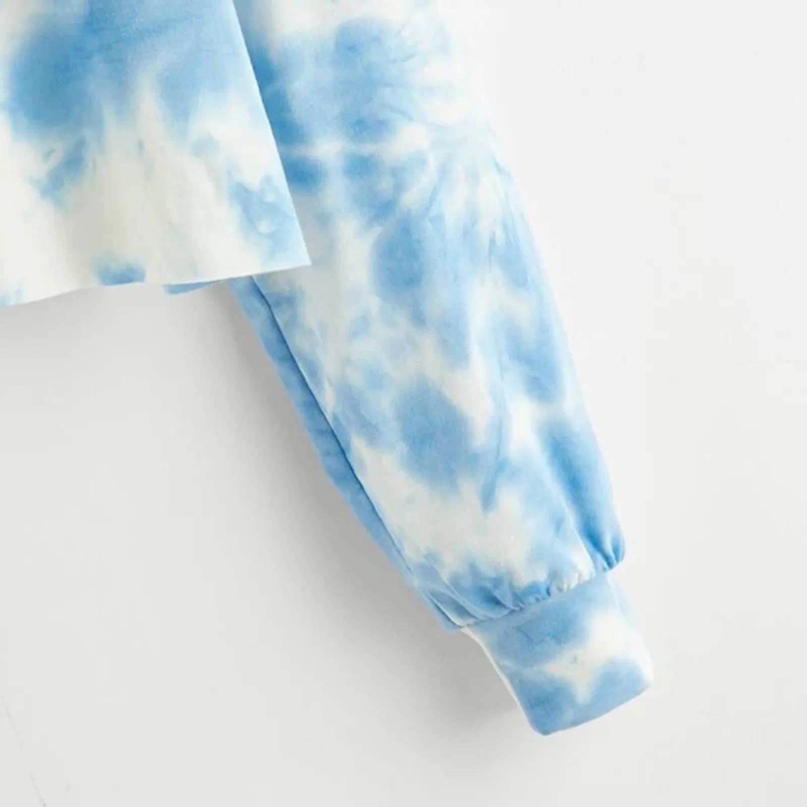 Pullover Drop Shoulder Tie-dye Gradient Print Round Neck Long Sleeve Hoodies Pullover Tops Las Mujeres Sweetshirts Teen Girls