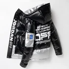 Новая мужская стеганая куртка, зимняя Толстая стеганая хлопковая куртка с капюшоном, модная трендовая мужская одежда с ярким воротником и принтом