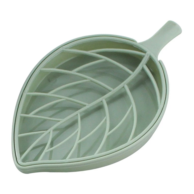 

Newest Creative Double Layer Drain Soap Holder Dish Box Anti-skid Leaves Shaped Bathroom Accessories