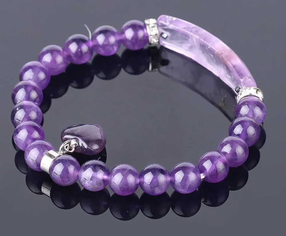 Натуральный аметистовый Энергетический Браслет один круг браслет камень Любовь
