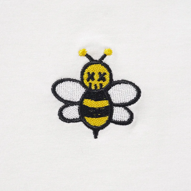 

High Novelty 2021 Men Embroidery bee T Shirts T-Shirt Hip Hop Skateboard Street Parkour Cotton T-Shirts Tee Top kenye #N264