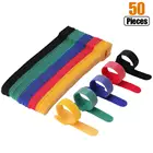 50 шт. 12*200 мм Т-образный зажим для кабеля на липучке многоразовый органайзер для провода цветной кабель для передачи данных для компьютера кабель питания стяжка для кабеля