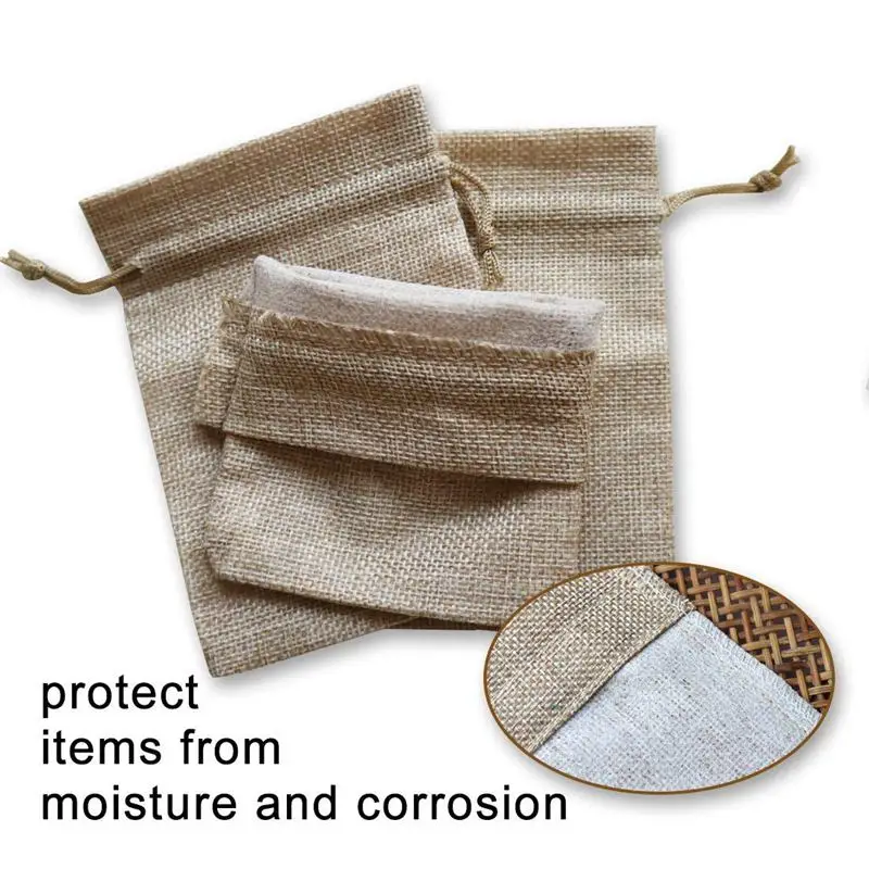 

40 Pieces Burlap Bags with Drawstring, 13cmx10cm Burlap Drawstring Gift Bag Jewelry Pouches for Wedding and Party Favors, DIY Cr