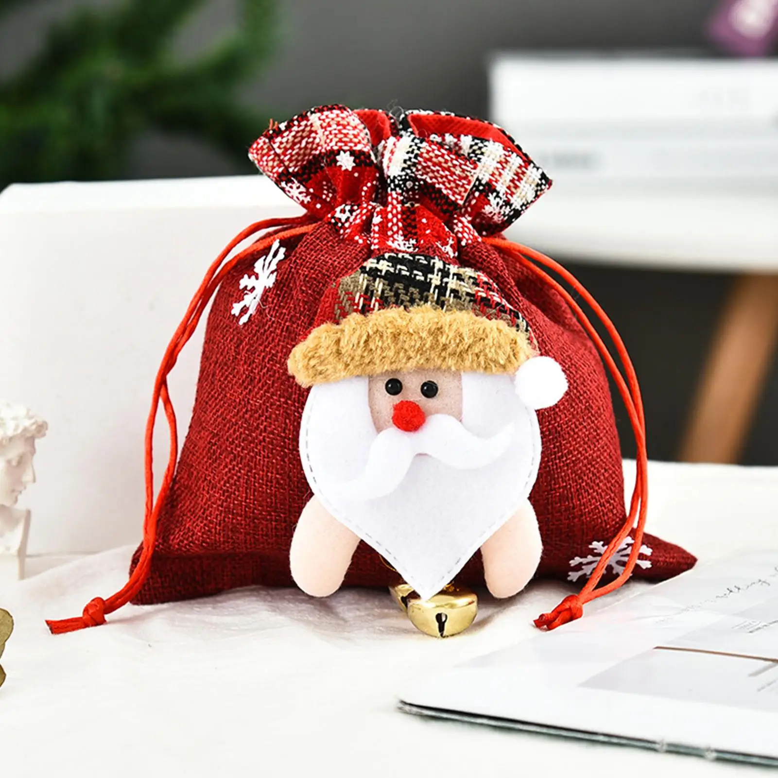 

Рождественские Сумки кукла Санта-лося гном яблоко конфеты мешок на шнурке подарочная упаковка мешочек упаковка ювелирных изделий 6 стилей ...