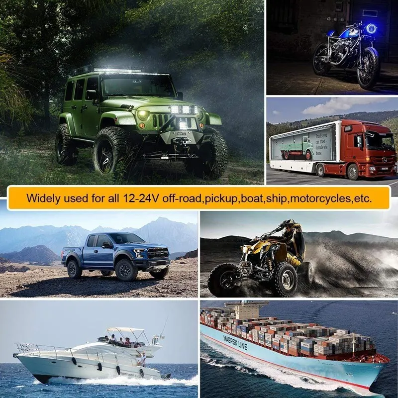 

12V-24V 4 Gang Marine Circuit LED Toggle Rocker Switch Panel Breaker Voltmeter with Fuse Double USB for RV Car Boat