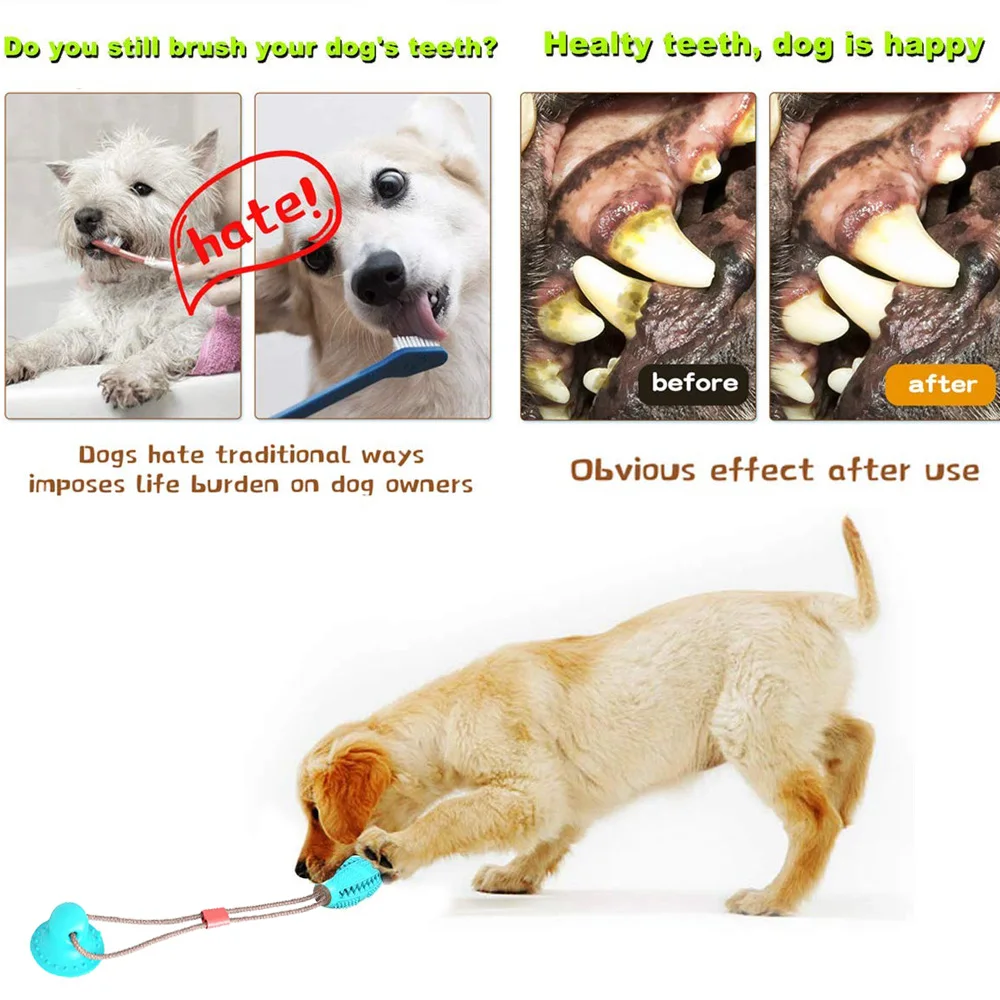 Pet интерактивные игрушки для собак дозатор корма для домашних животных игрушка эластичный шар жевательные игрушки для собак для домашних животных молярный зуб Чистящая Щетка