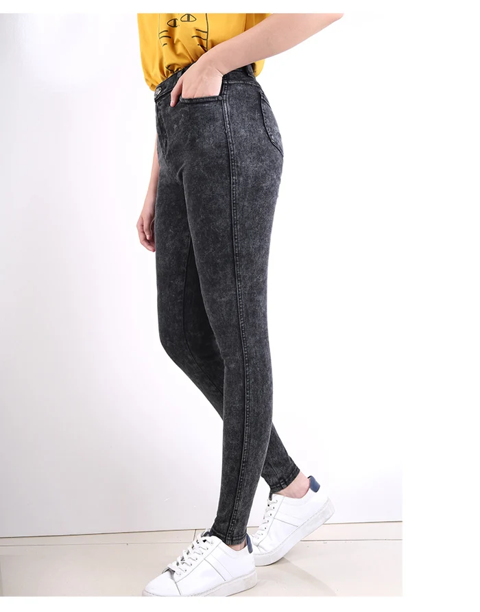 Женские облегающие джинсы LEIJIJEANS, классические высокоэластичные черные джинсы средней посадки со снежинками, модель 9259 большого размера