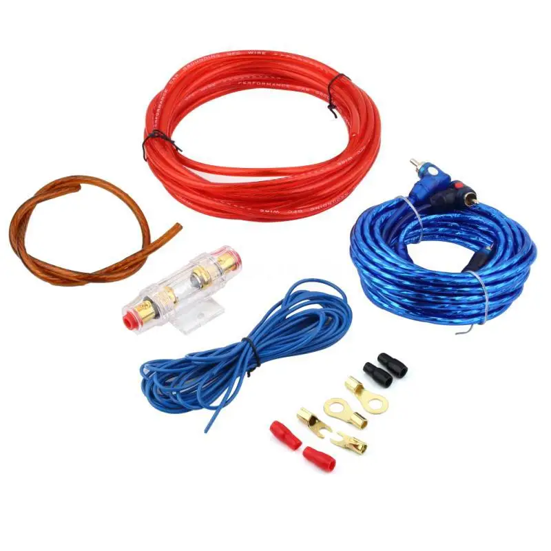 

New 1500W Car Audio Wire Wiring Amplifier Cable Subwoofer Speaker Installation Kit 8GA Power Cable 60 AMP Fuse Holder