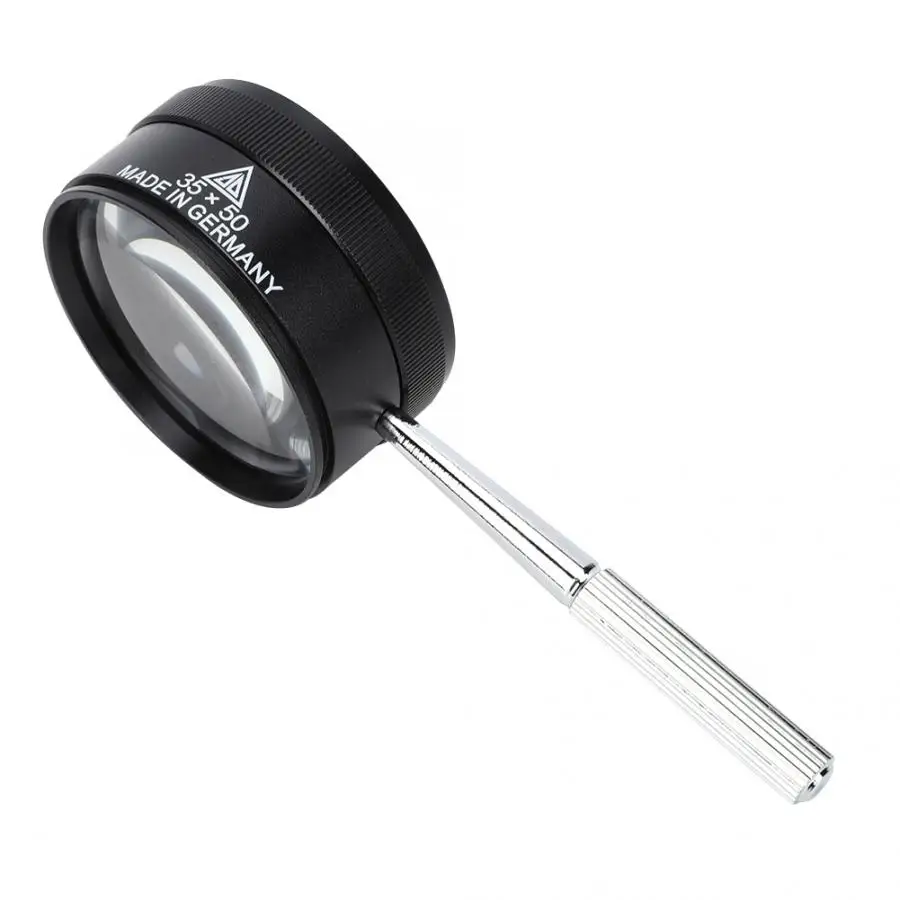 35X портативное ручное увеличительное стекло с ручкой для чтения идентификации