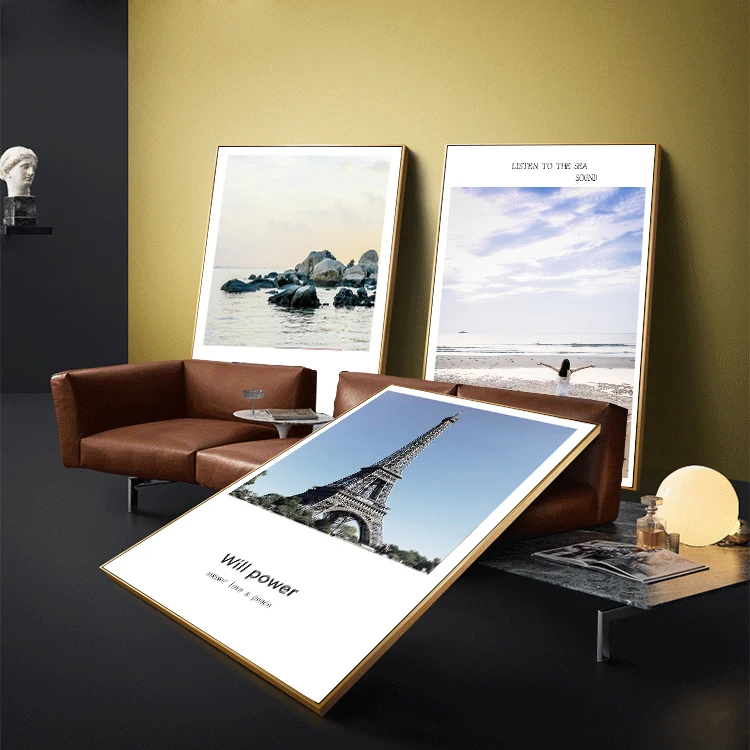 Скандинавские пары башня побережье скала море пейзаж живопись холст постеры и