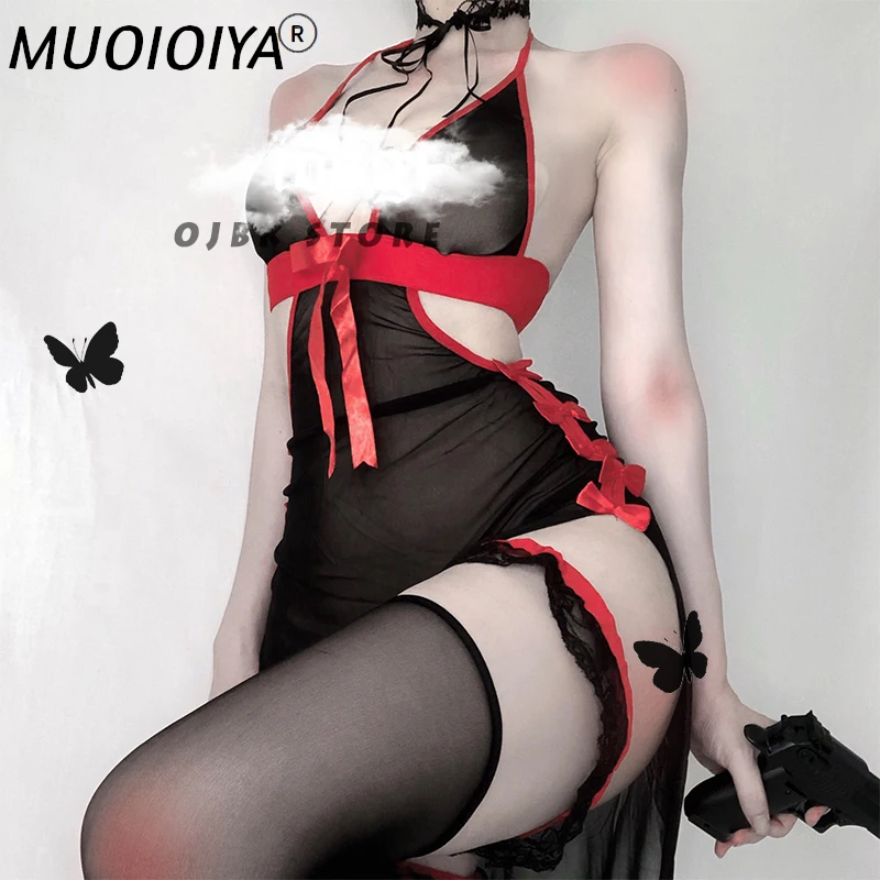 

Womens Devil Cosplay Lingerie Lolita Vintage Vampire Costumes Sexy Backless Long Fancy Dress Halloween Party Sleepwear Gifts