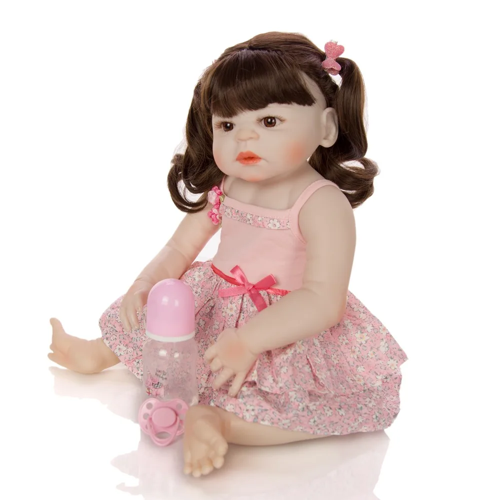 KEIUMI Очаровательная Bonecas Infantil Meninas 23 дюймов силиконовая полностью виниловая Реалистичная кукла Reborn Girl водонепроницаемый для детей подарок на день рождения