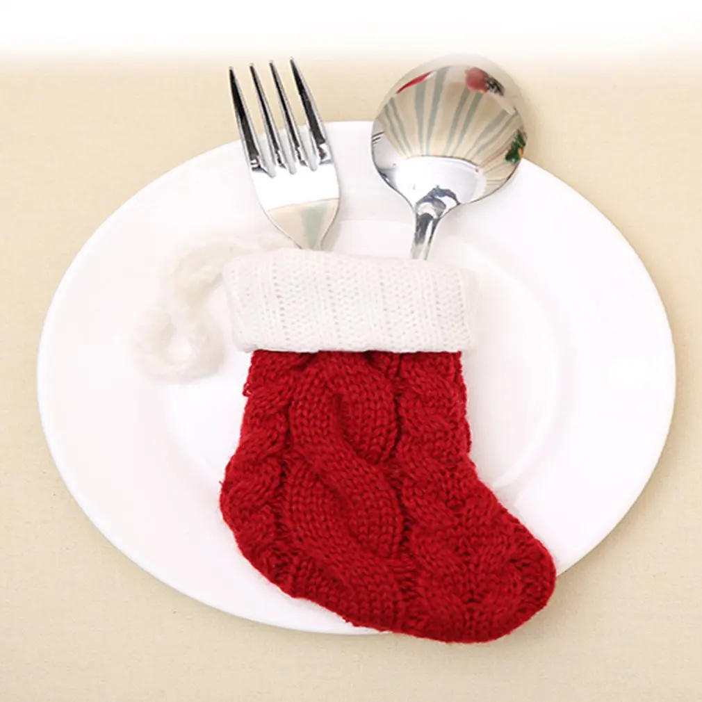 

Christmas Tree Hanging Gift Sock Cutlery set Christmas Decoration Stocking Sock Gift Candy Bags Lovely Gift Bag
