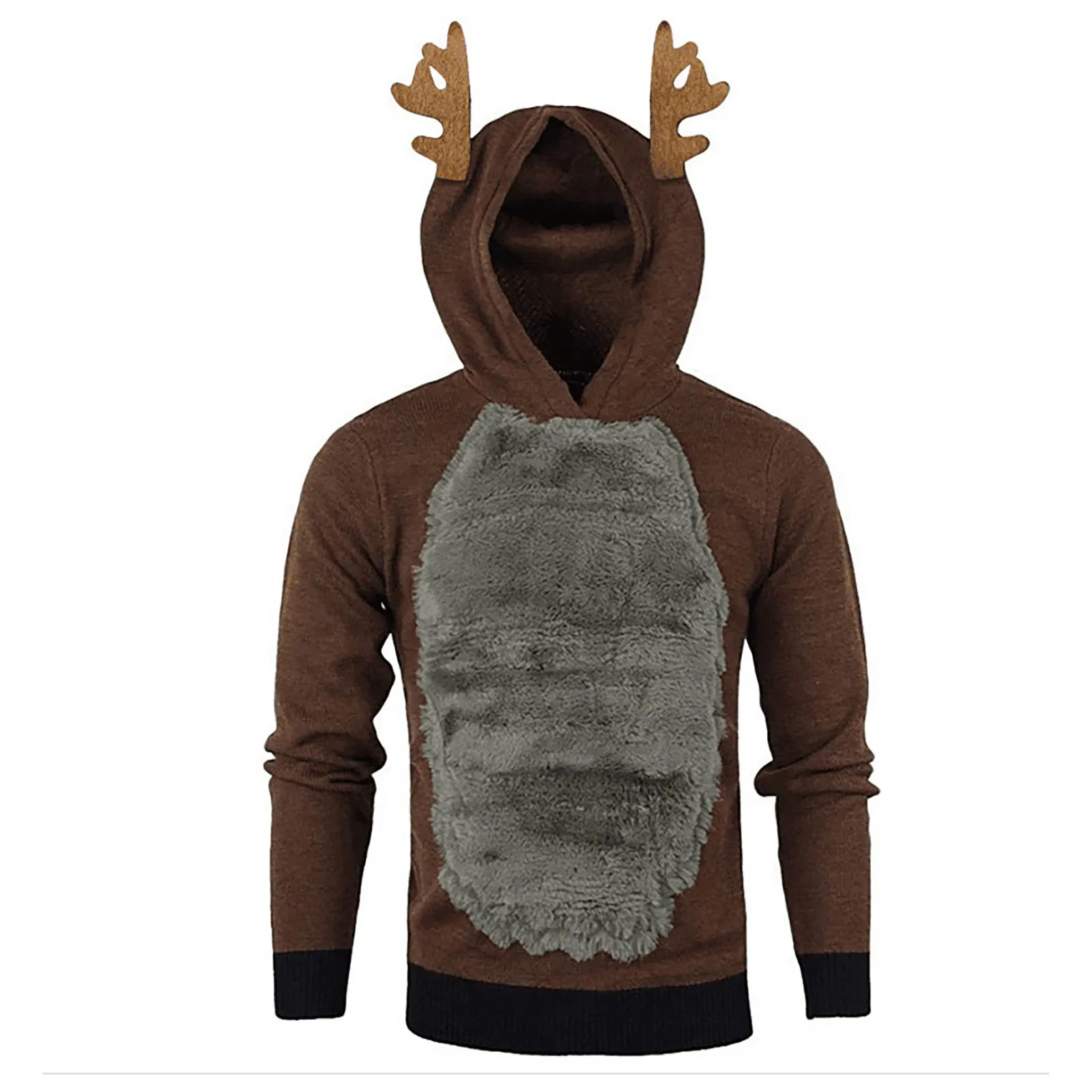 

Пуловер с оленем для мужчин, свитшот, худи на Рождество, 3d пальто, худи в стиле Харадзюку, модная блузка с капюшоном, с оленями и перьями, Осен...