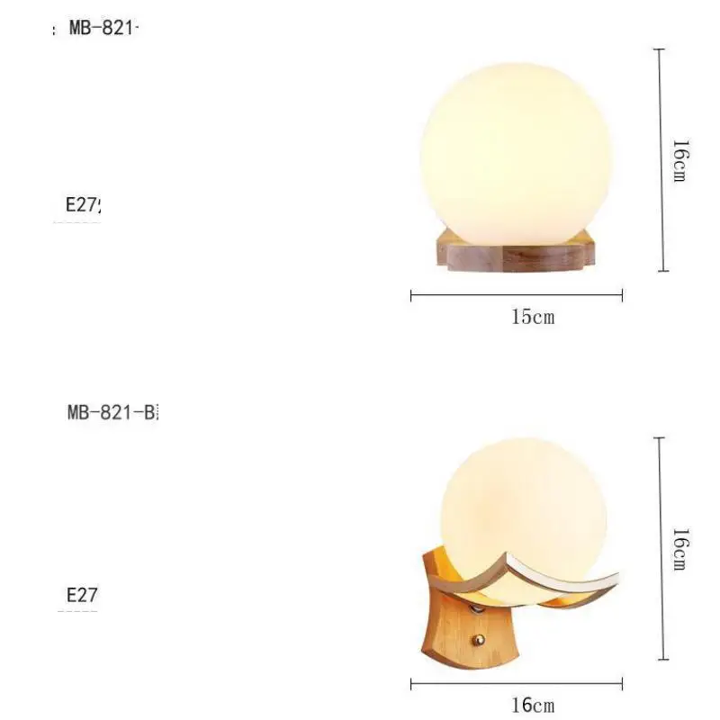 Современный прикроватный настенный светильник деревянный светодиодный s Luminarias De