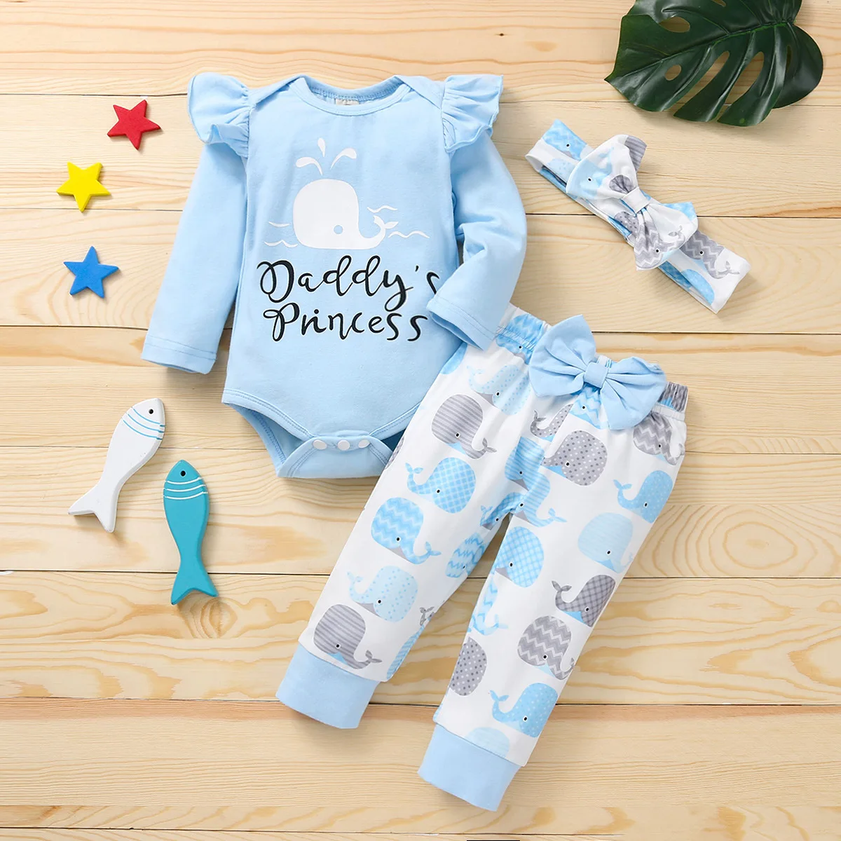 

Spring Autumn Newborn Infant Cute Confortable Soft Baby Girls Clothes Letter Printing Playsuit Pants Bodysuit Outfit Set