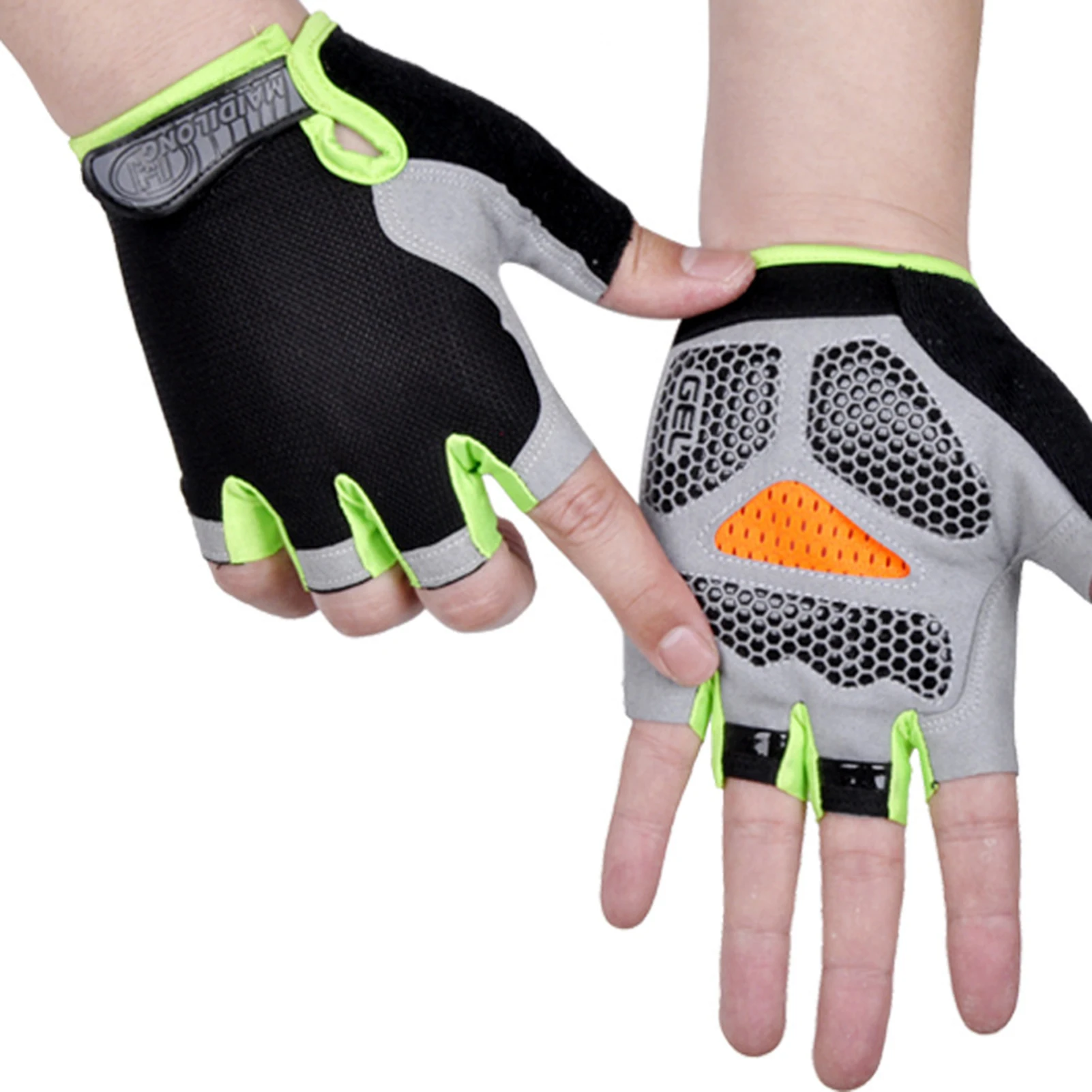 

Gloves Half Finger Breathable Anti-slip Anti-sweat Anti-shock Sports Gloves for Men and Women M2
