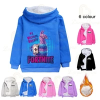 fortnite hot game cosplay cardigan zipper thick coat childrens clothing winter coat for boys girls 100 cotton harajuku hoodies