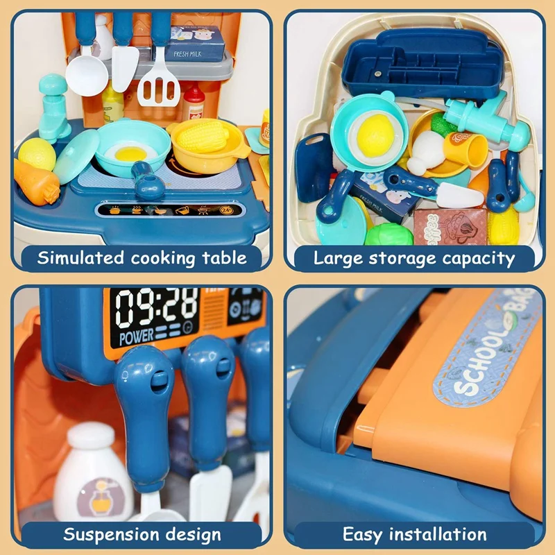 34 шт. Детские Кухня игрушки рюкзак ролевых игр Еда Пособия по кулинарии