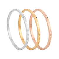 classical bracelet stainless steel rose gold bangles roman number bracelets for women party jewelry