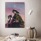 Giyu Tomioka Shinobu Kocho Kimetsu no Yaiba аниме декоративные принты домашний декор холст для спальни картина настенный плакат