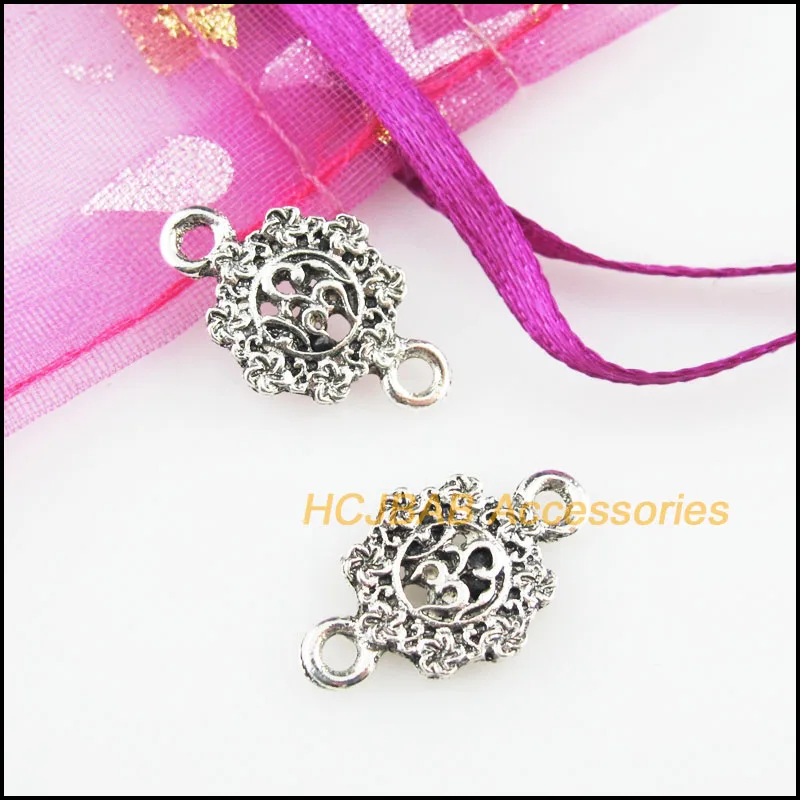 Новый 30 шт. Тибетский серебристый цвет цветок йога Подвески Разъемы 12x20mm |