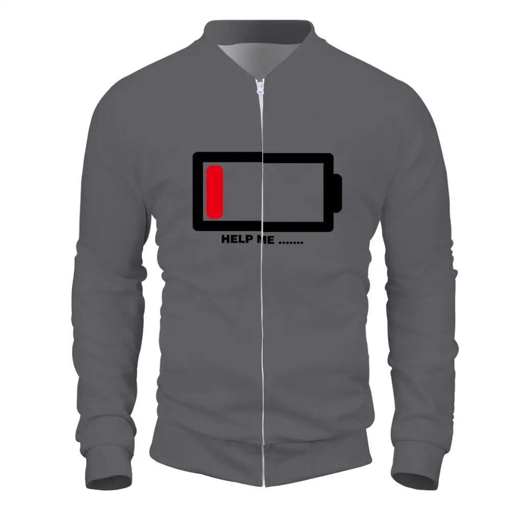 

Fashion Battery 3D Men Jacket High Quality Zipper Jacket Men's Outwears Hip Hop Street Style Zipper Hoodies for Men