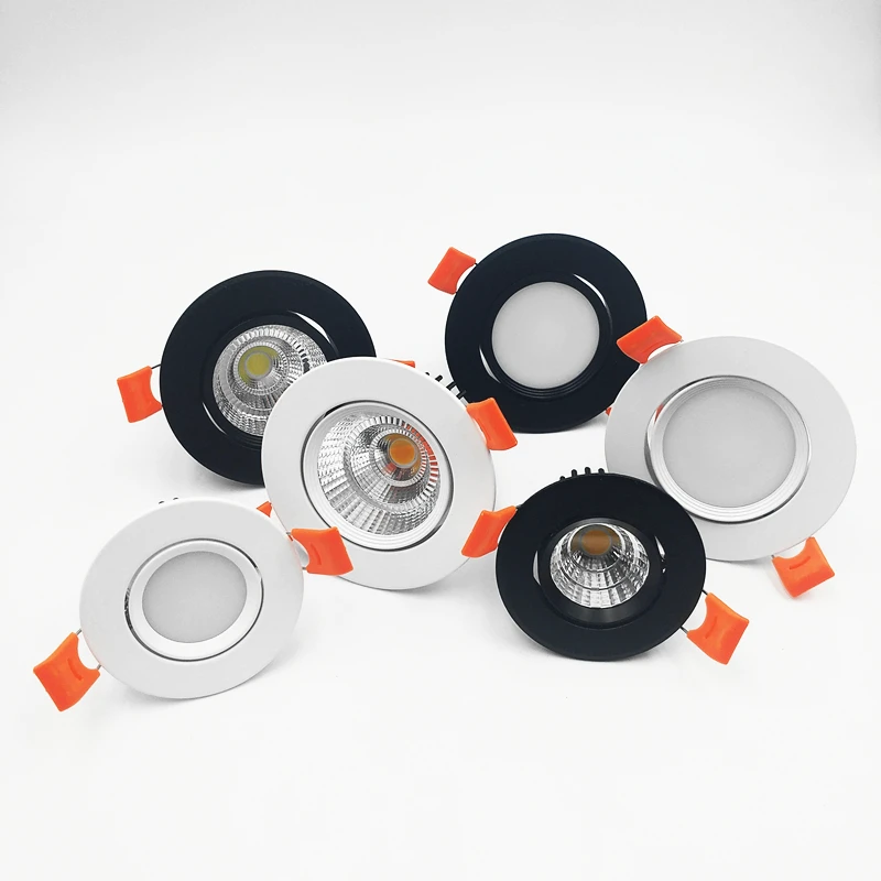 Затемняемый Встраиваемый светодиодный светильник 7 Вт 9 12 COB точечные потолочные