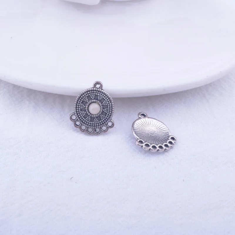 12 шт. серебристые круглые соединители для сережек 16 х18 мм | Украшения и аксессуары