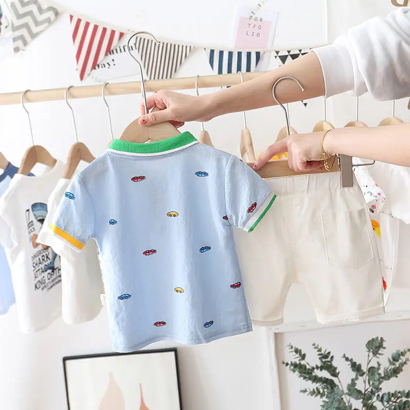 Летняя одежда для маленьких мальчиков и девочек Детская футболка с принтом