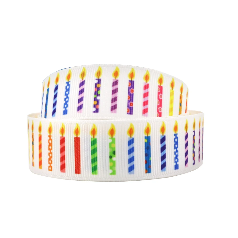 Высококачественная Полиэстеровая лента с принтом на день рождения 5 ярдов