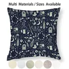 Чехол для подушки из хлопка и льна с изображением сказочного сада: полуночная подушка