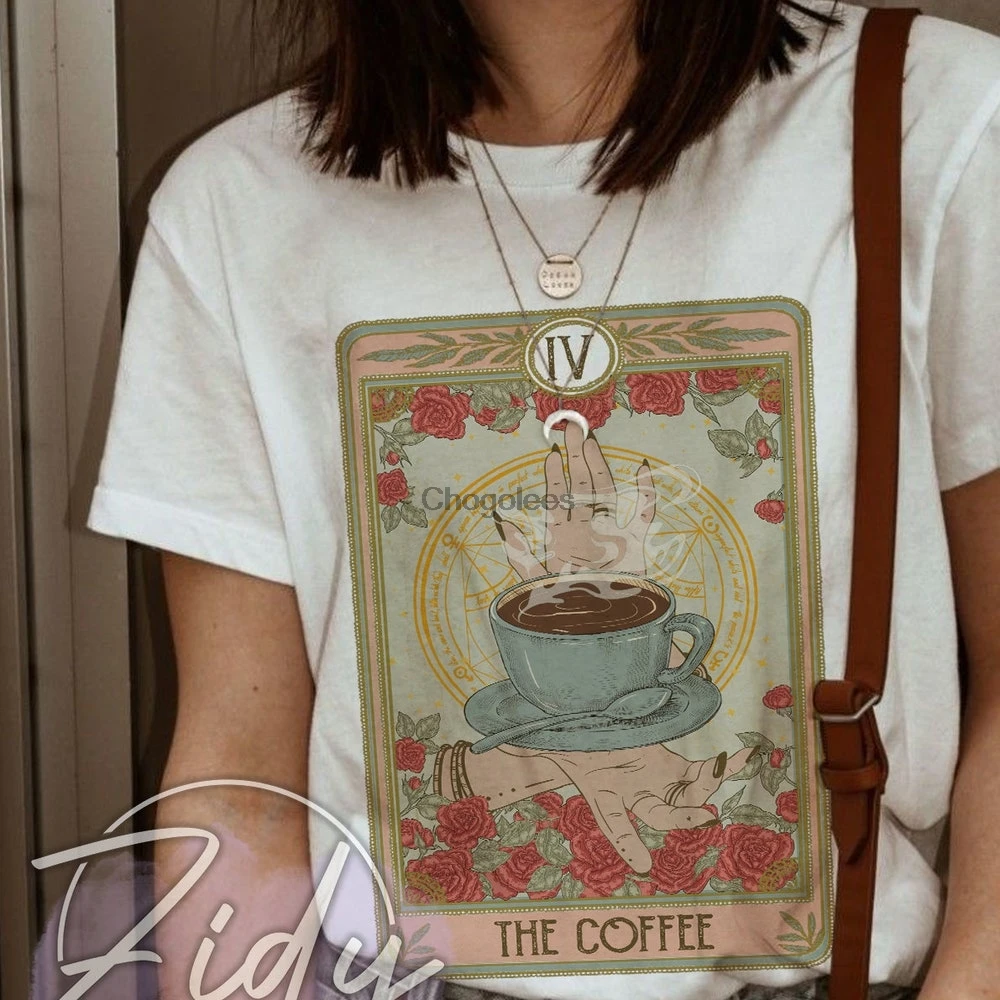 Рубашка унисекс с принтом Таро кофе таро | Мужская одежда