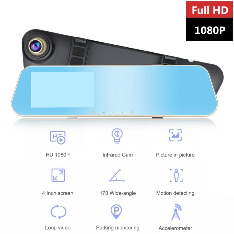 CHARONPLU видеорегистратор двойной Автомобильный зеркало 4 k/Con Vision Nocturna камера
