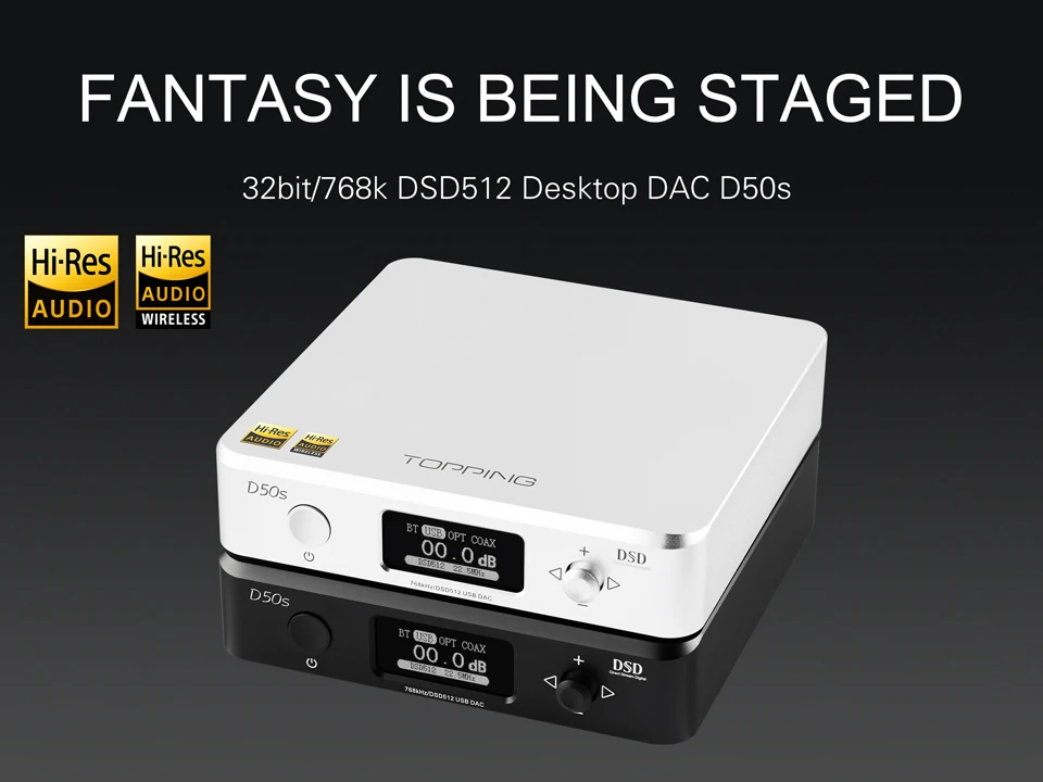 Топпинг D50S USB ЦАП двойной ES9038Q2M Bluetooth 5,0 HiFi аудио Настольный декодер Hi-res PCM 32 бит/768 k DSD512 LDAC/AAC/SBC/aptX