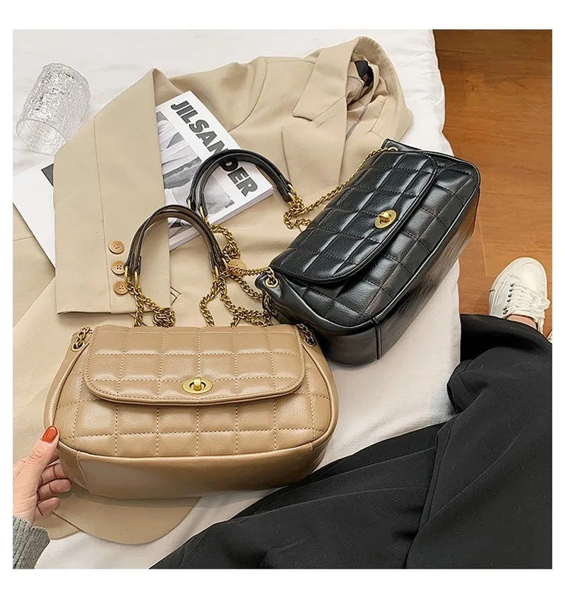 

High Quality Fashion Ladies One-shoulder Small Square Bag2020Autumn and Winter New Fashion Women's All-match Chain Messenger Bag