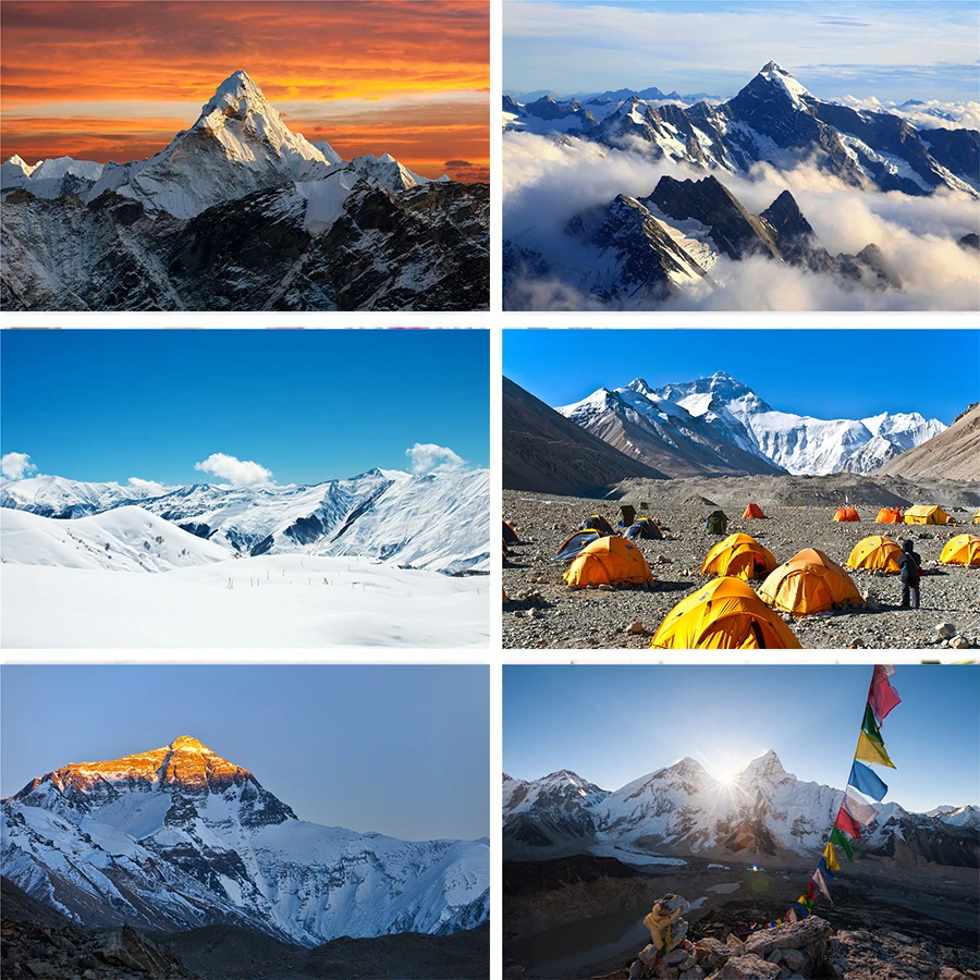 Nitree палатка Облачное голубое небо зимняя Снежная гора пик природный пейзаж фон