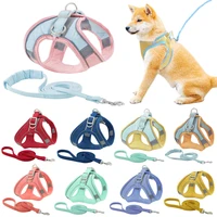 pet harness vest reflective dogs neck straps collars adjustable dogs leads chest straps for puppy cat chihuahua outdoor walking
