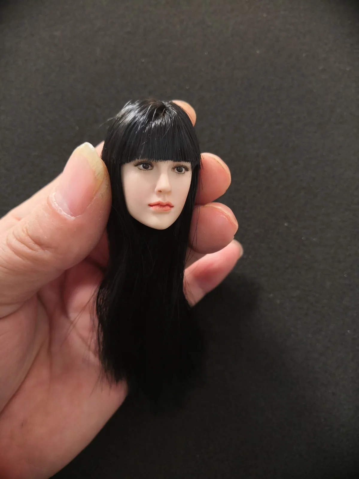 

1/6 Spartan Valkyrie Black Hair Asian Beauty Head Model female figure head sculpture model for 12 inch action figure